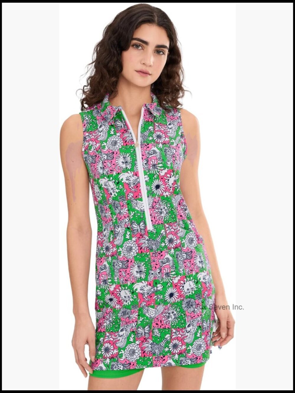 Lilly Pulitzer Kathy Bow Dress UPF 50+ Zip-Front Golf Dress with Undershorts